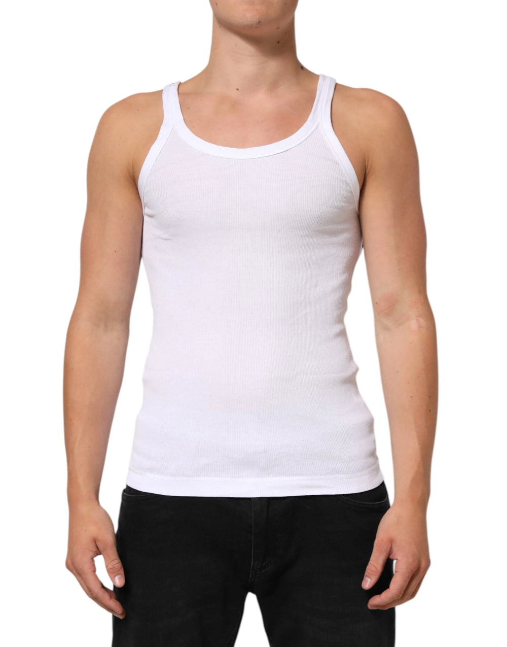 Dolce & Gabbana White Sleeveless Round Neck Tank Top T-shirt - IT48 | M - Tank Tops