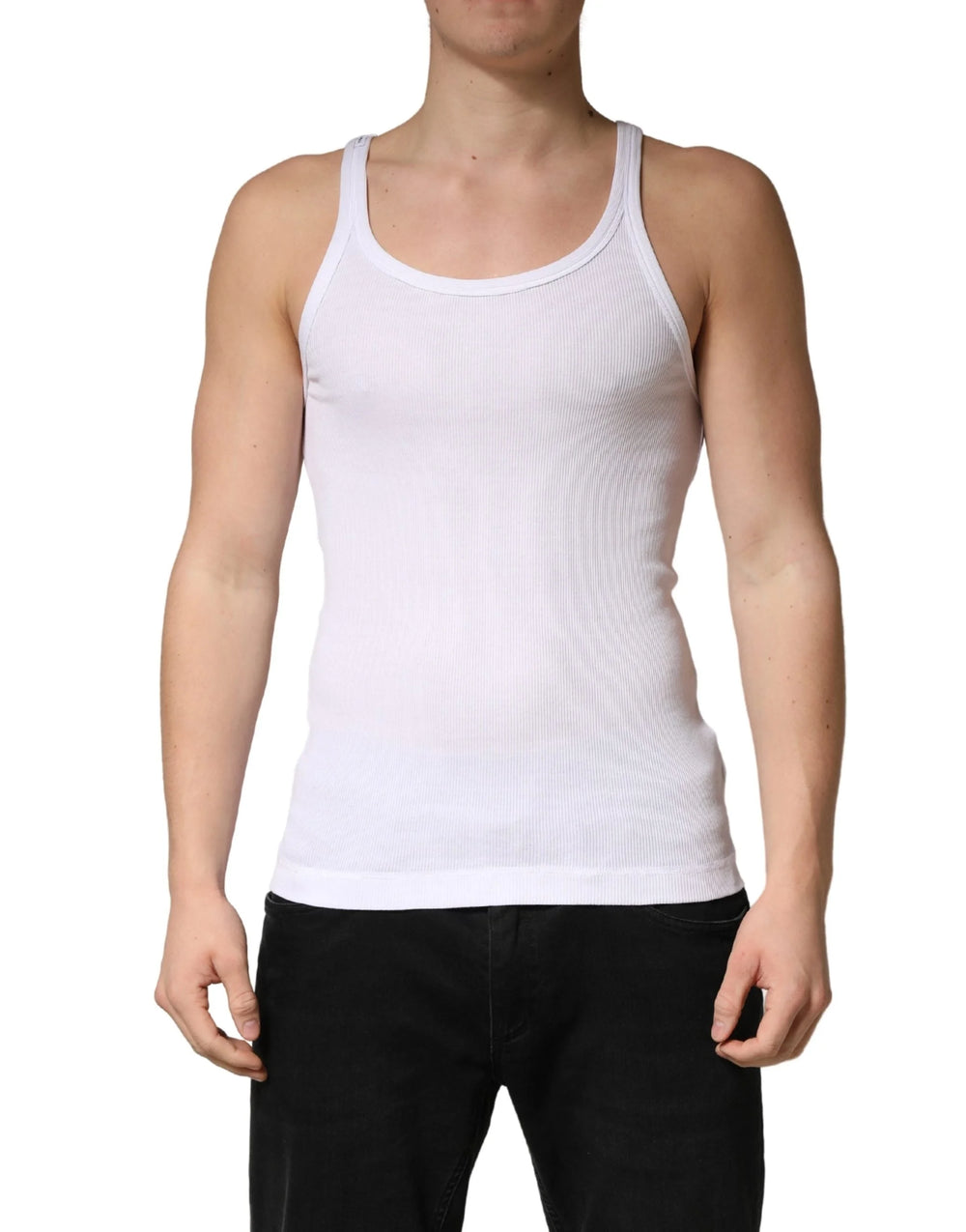 Dolce & Gabbana White Sleeveless Round Neck Tank Top T-shirt - IT50 | L