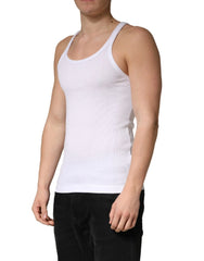 Dolce & Gabbana White Sleeveless Round Neck Tank Top T-shirt - IT50 | L