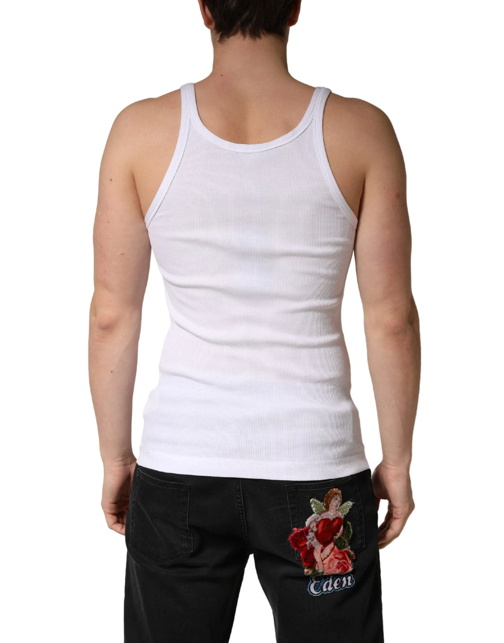 Dolce & Gabbana White Sleeveless Round Neck Tank Top T-shirt - IT50 | L