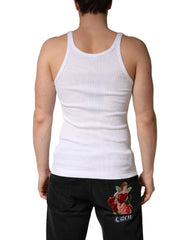 Dolce & Gabbana White Sleeveless Round Neck Tank Top T-shirt - IT50 | L