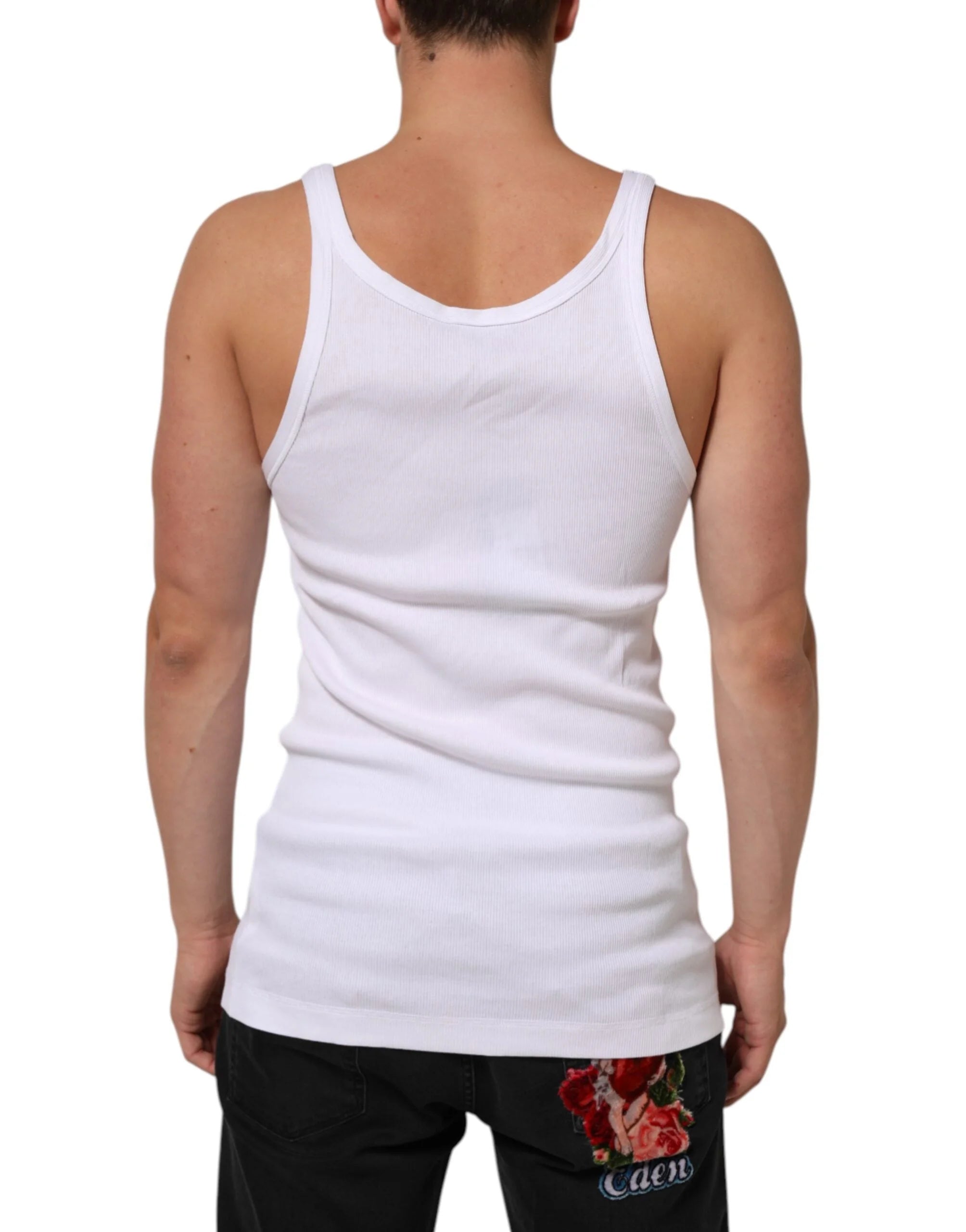 Dolce & Gabbana White Sleeveless Round Neck Tank Top T-shirt - IT54 | XL - Tank Tops