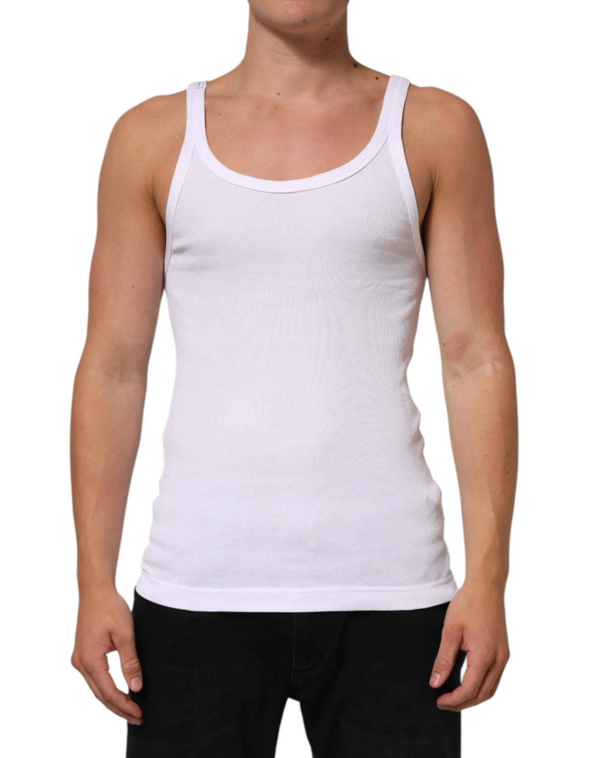 Dolce & Gabbana White Sleeveless Round Neck Tank Top T-shirt - Tank Tops