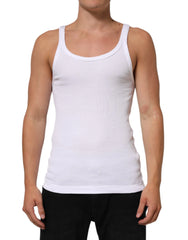 Dolce & Gabbana White Sleeveless Round Neck Tank Top T-shirt - Tank Tops