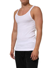 Dolce & Gabbana White Sleeveless Round Neck Tank Top T-shirt - Tank Tops
