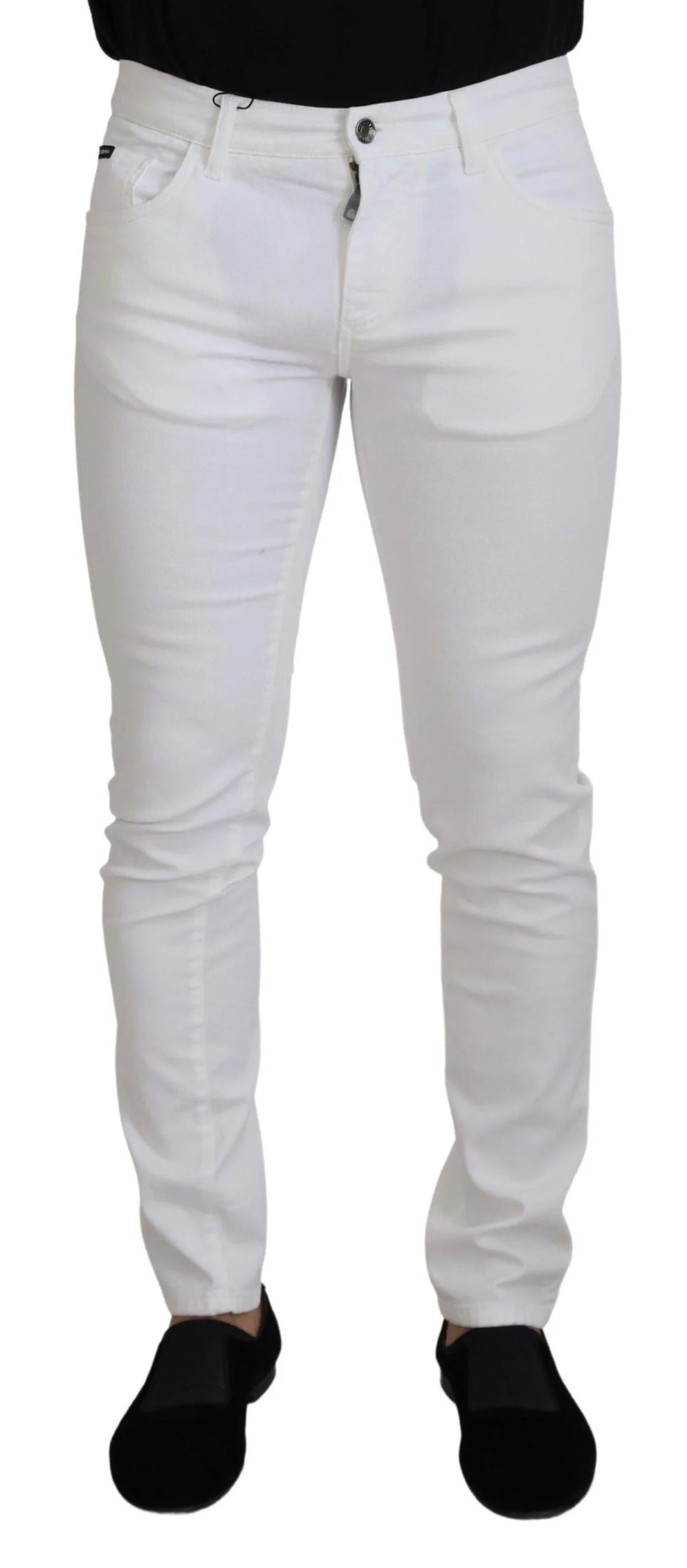Dolce & Gabbana White Slim Skinny Stretch Cotton Denim Jeans - Jeans