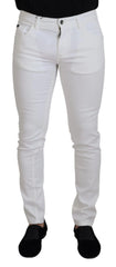 Dolce & Gabbana White Slim Skinny Stretch Cotton Denim Jeans - Jeans