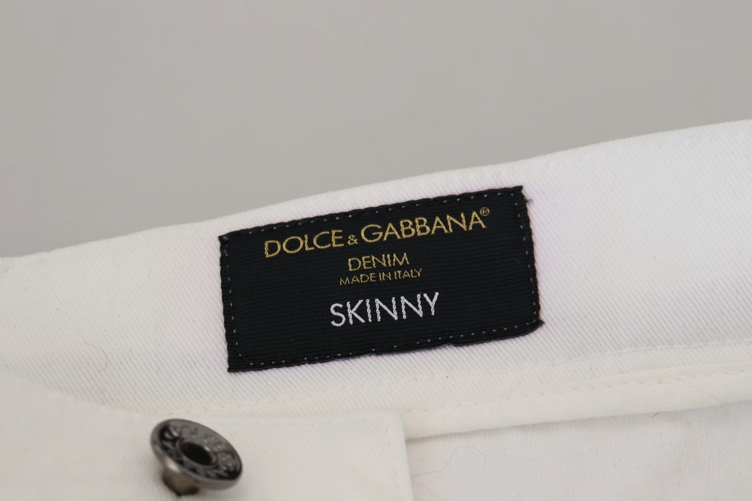 Dolce & Gabbana White Slim Skinny Stretch Cotton Denim Jeans - Jeans