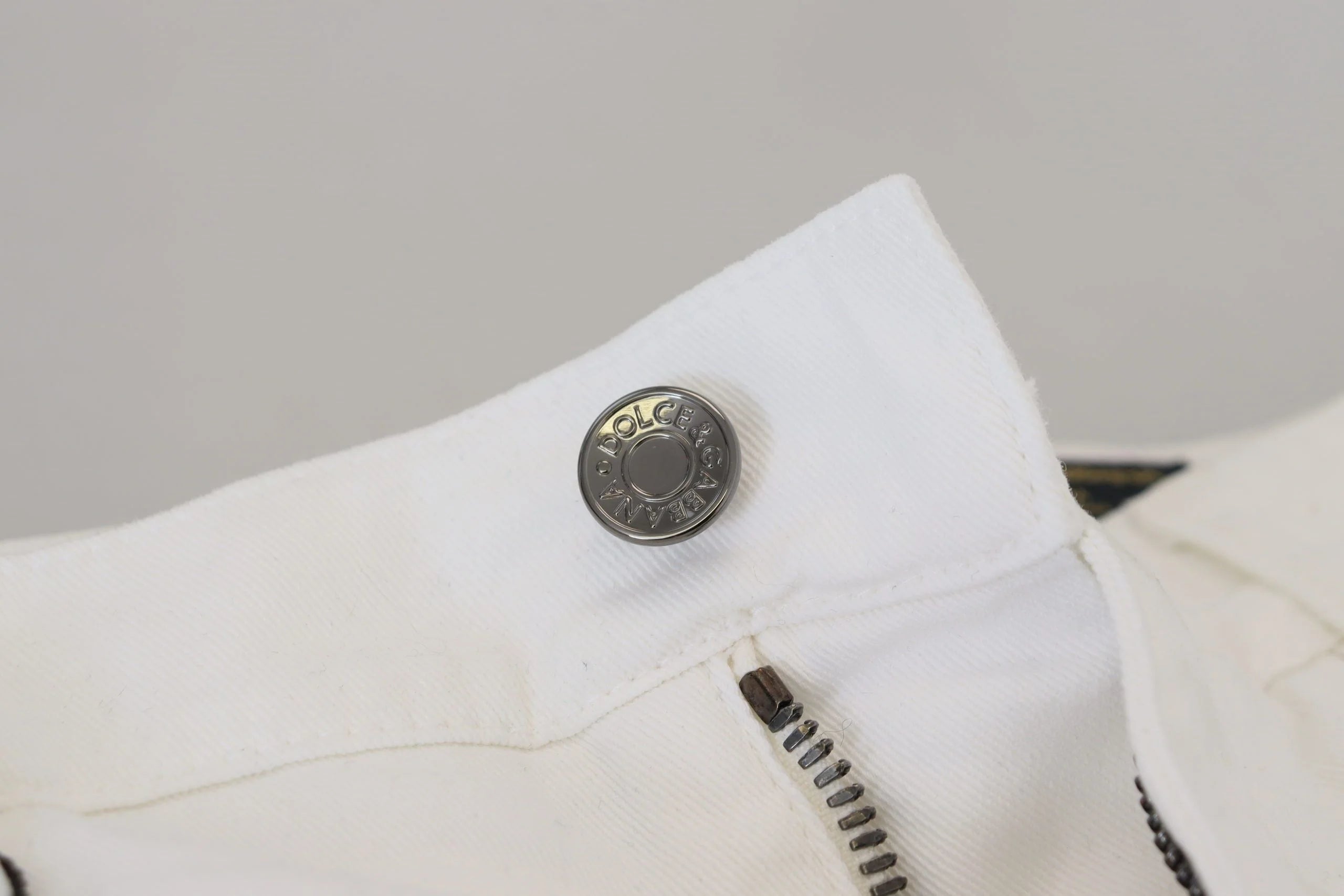 Dolce & Gabbana White Slim Skinny Stretch Cotton Denim Jeans - Jeans