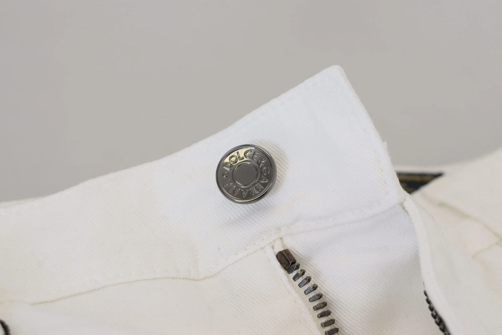 Dolce & Gabbana White Slim Skinny Stretch Cotton Denim Jeans - Jeans