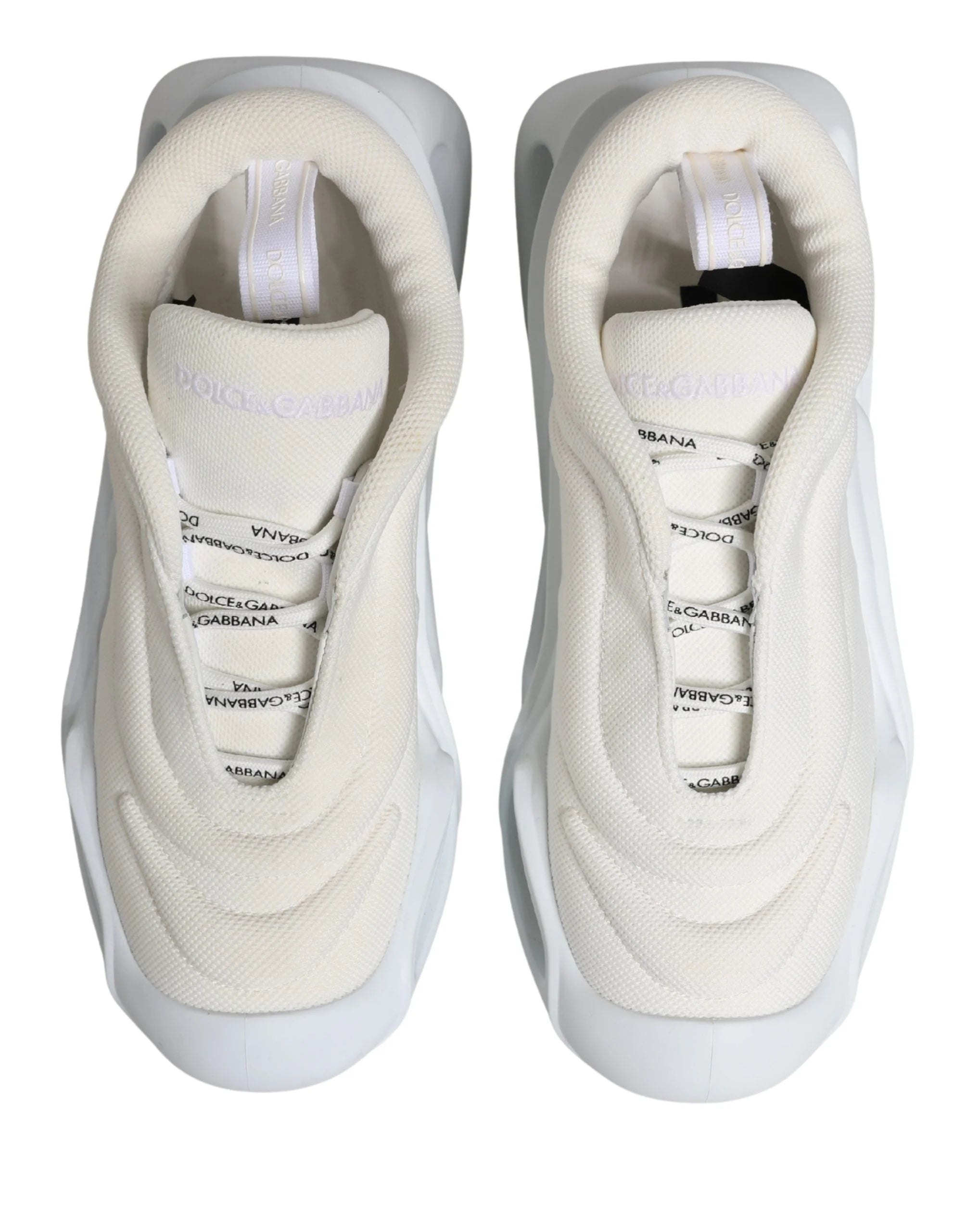 Dolce & Gabbana White Slip On Wave Low Top Sneakers Shoes - Sneakers
