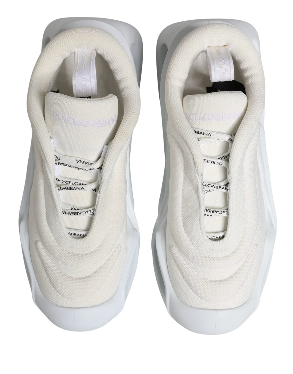 Dolce & Gabbana White Slip On Wave Low Top Sneakers Shoes - Sneakers