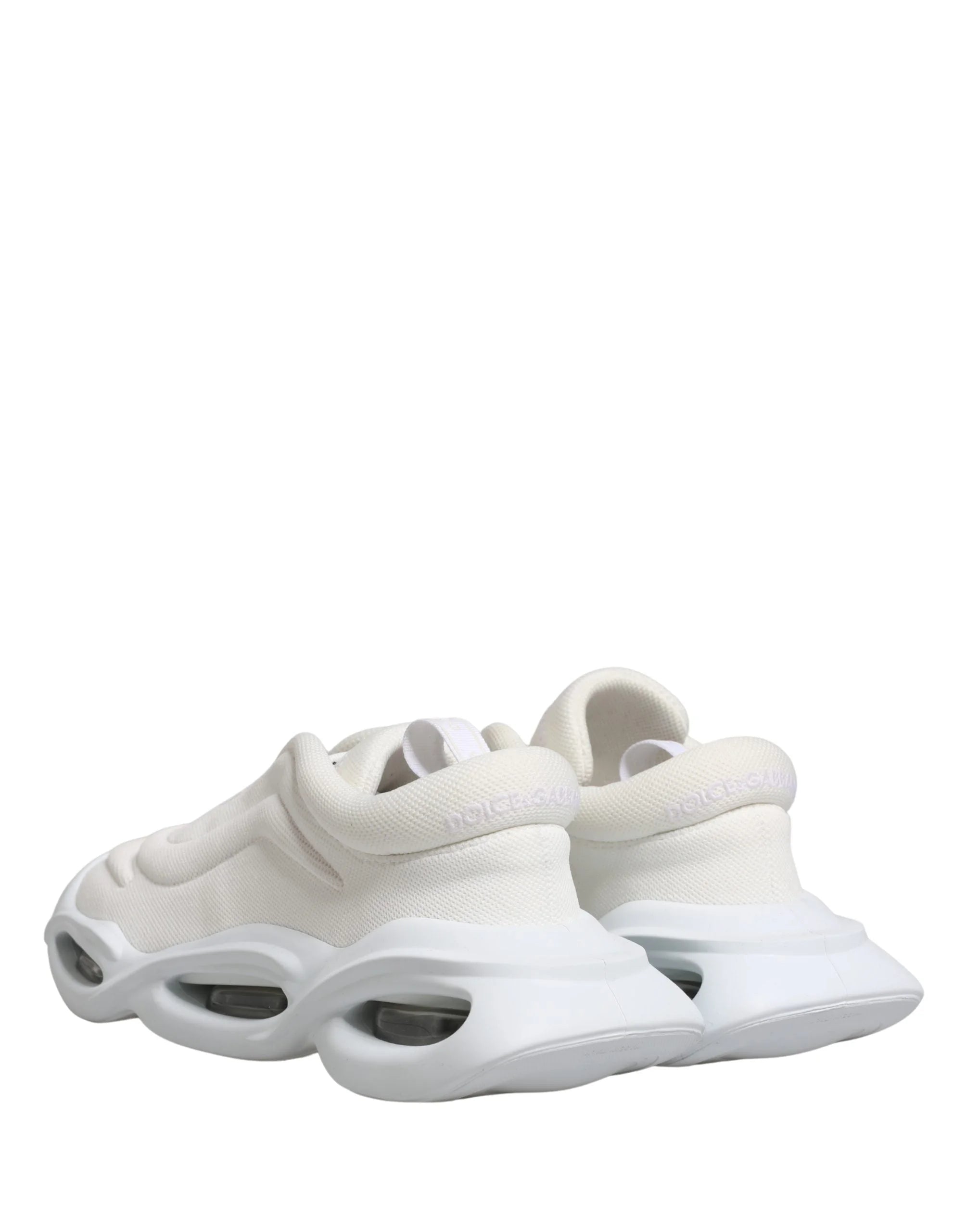 Dolce & Gabbana White Slip On Wave Low Top Sneakers Shoes - Sneakers