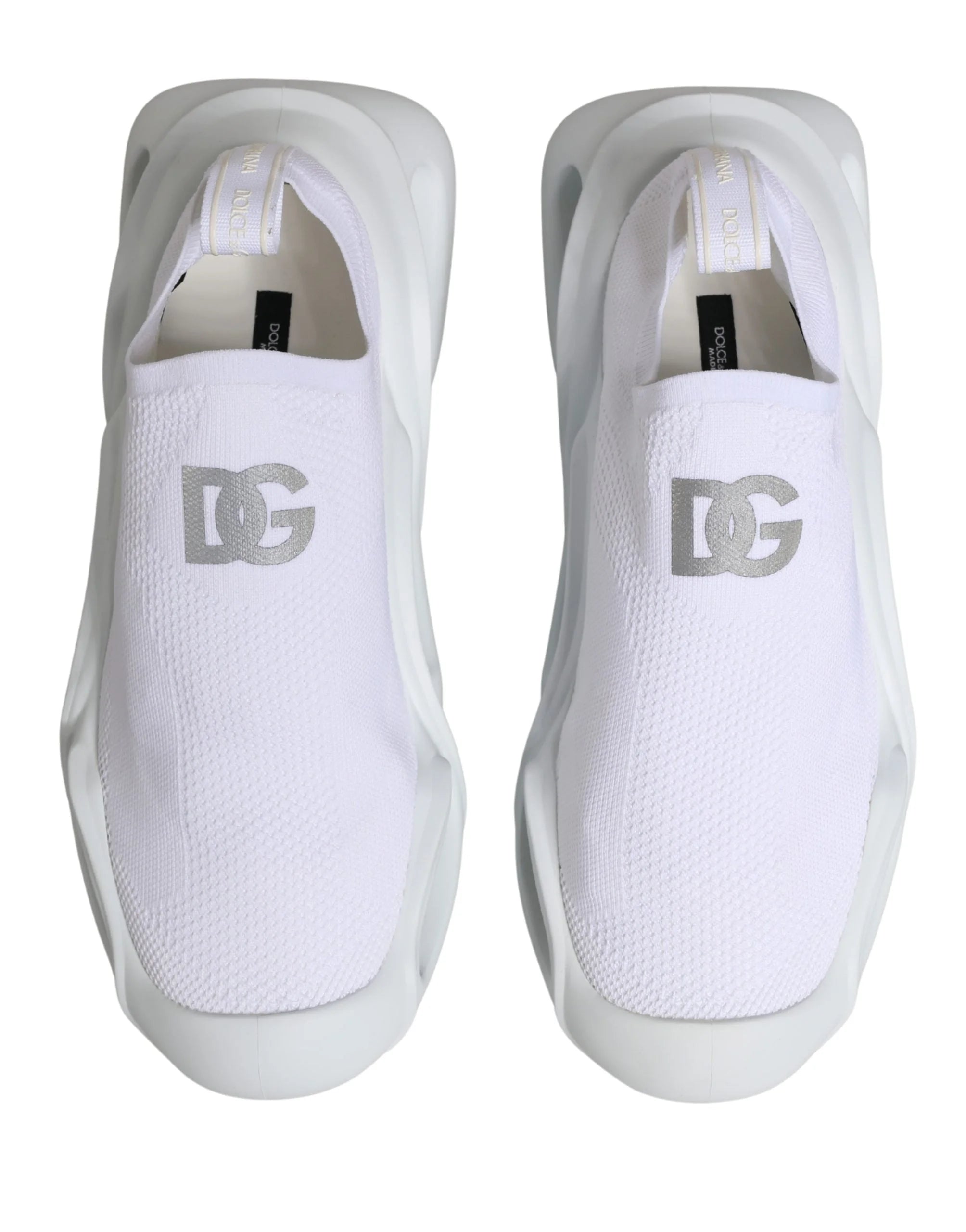 Dolce & Gabbana Skor, låga, slip-on, vågdesign, vita