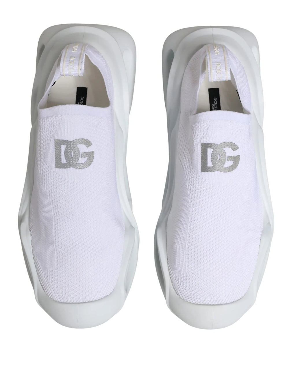 Dolce & Gabbana Skor, låga, slip-on, vågdesign, vita
