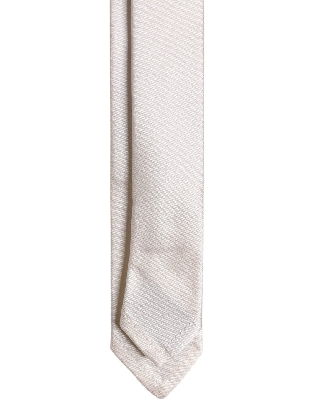 Dolce & Gabbana White Solid Silk Adjustable Necktie Tie - Neckties