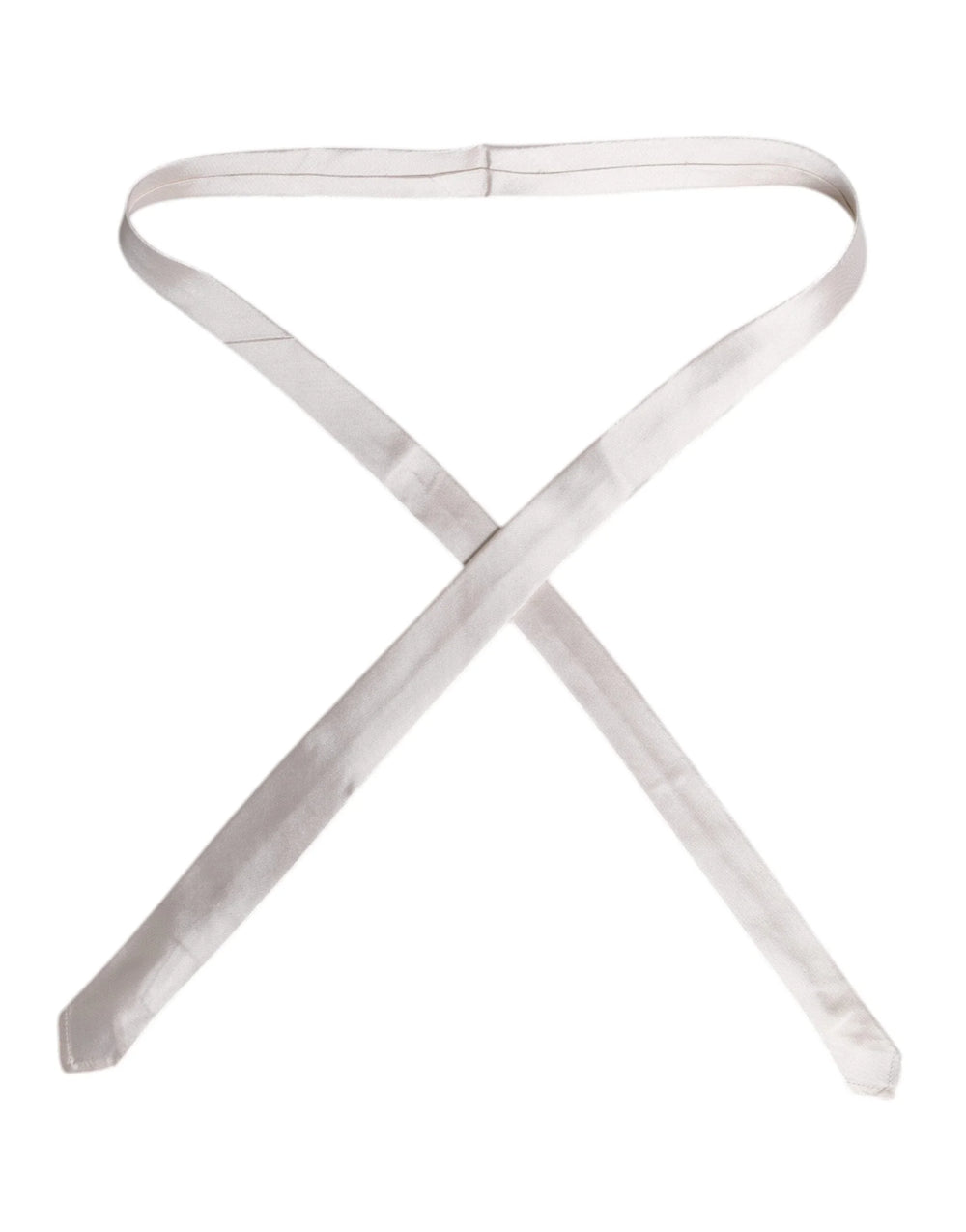 Dolce & Gabbana White Solid Silk Adjustable Necktie Tie - Neckties