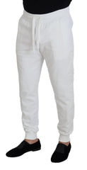 Dolce & Gabbana White Sport Logo Cotton Sweatpants Trousers Pants - Sweatpants