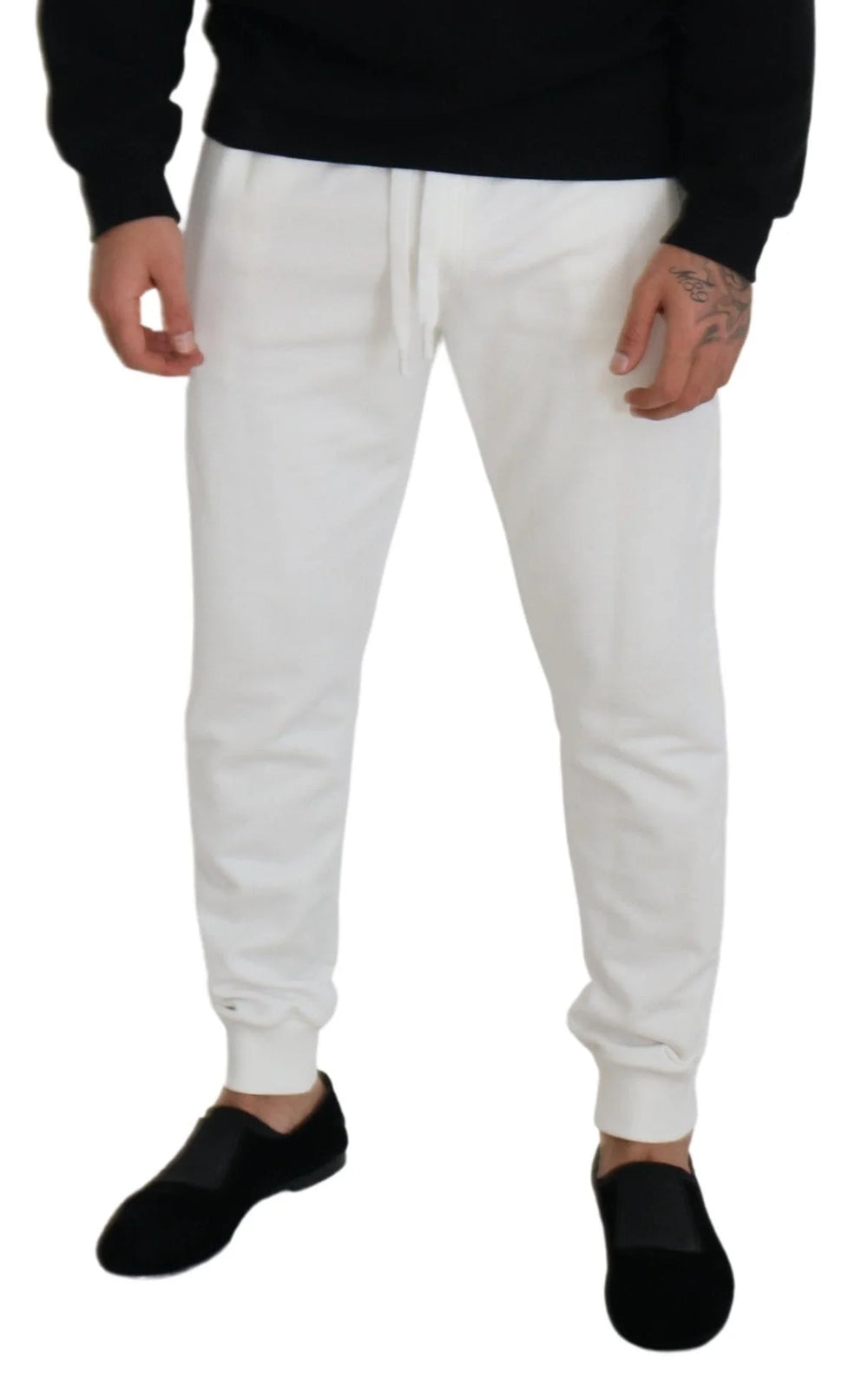 Dolce & Gabbana White Sport Logo Cotton Sweatpants Trousers Pants - Sweatpants