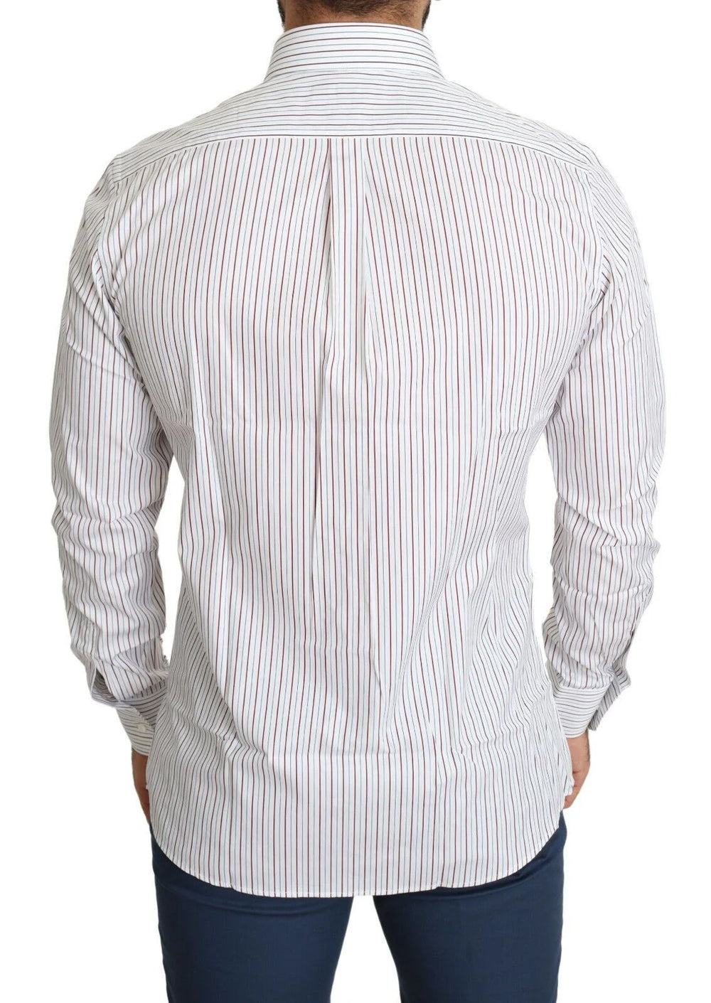 Dolce & Gabbana White Striped Formal MARTINI Shirt - IT40 | M - Shirts