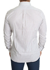 Dolce & Gabbana White Striped Formal MARTINI Shirt - IT40 | M - Shirts