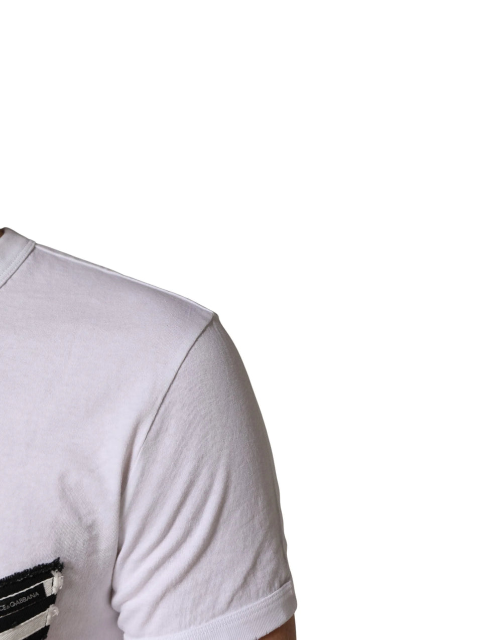 Dolce & Gabbana White Stripes Cotton Crew Neck Tee T-shirt - IT52 | XL