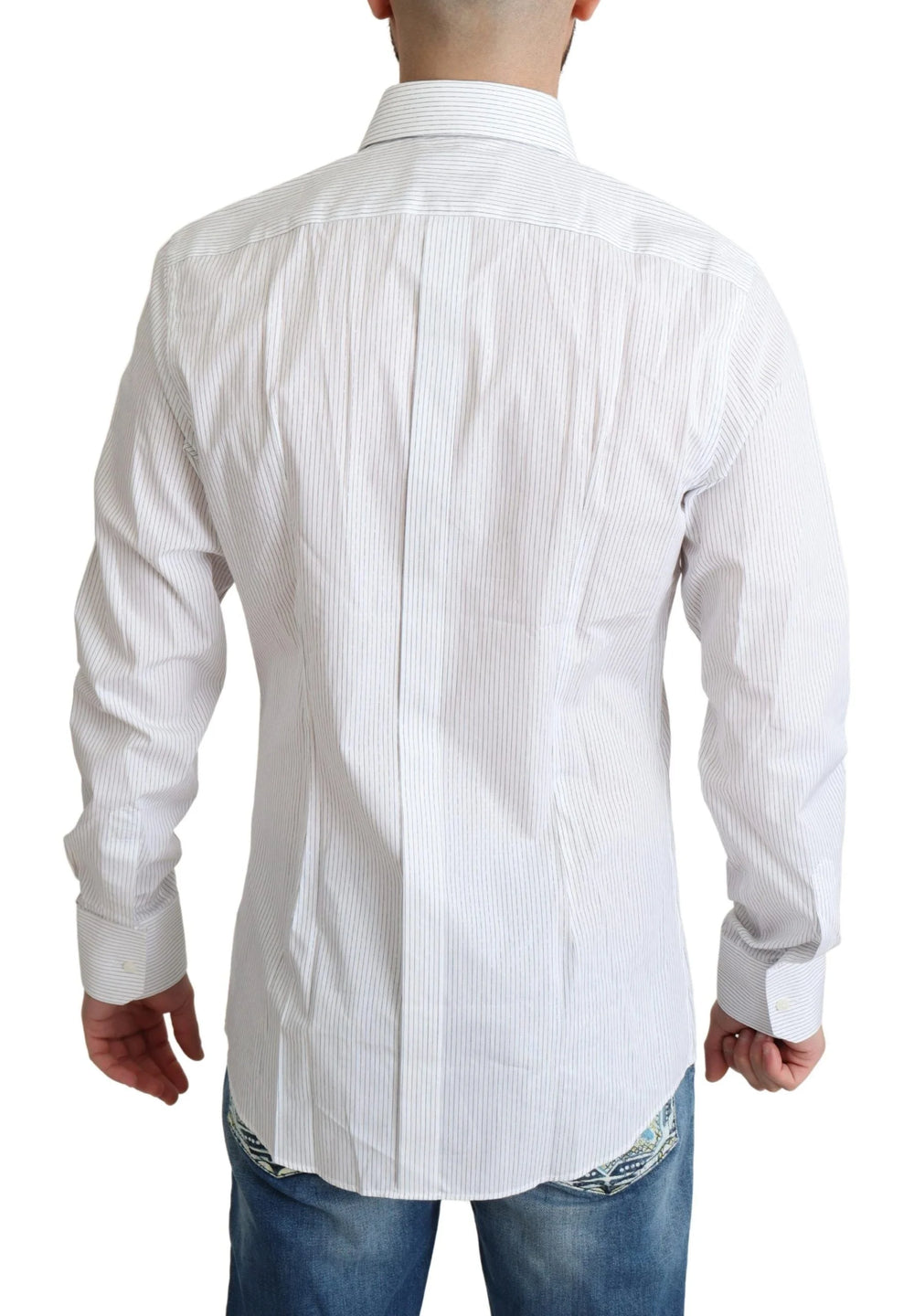 Dolce & Gabbana White Stripes Cotton Formal Dress Shirt - IT39 | S - Shirts
