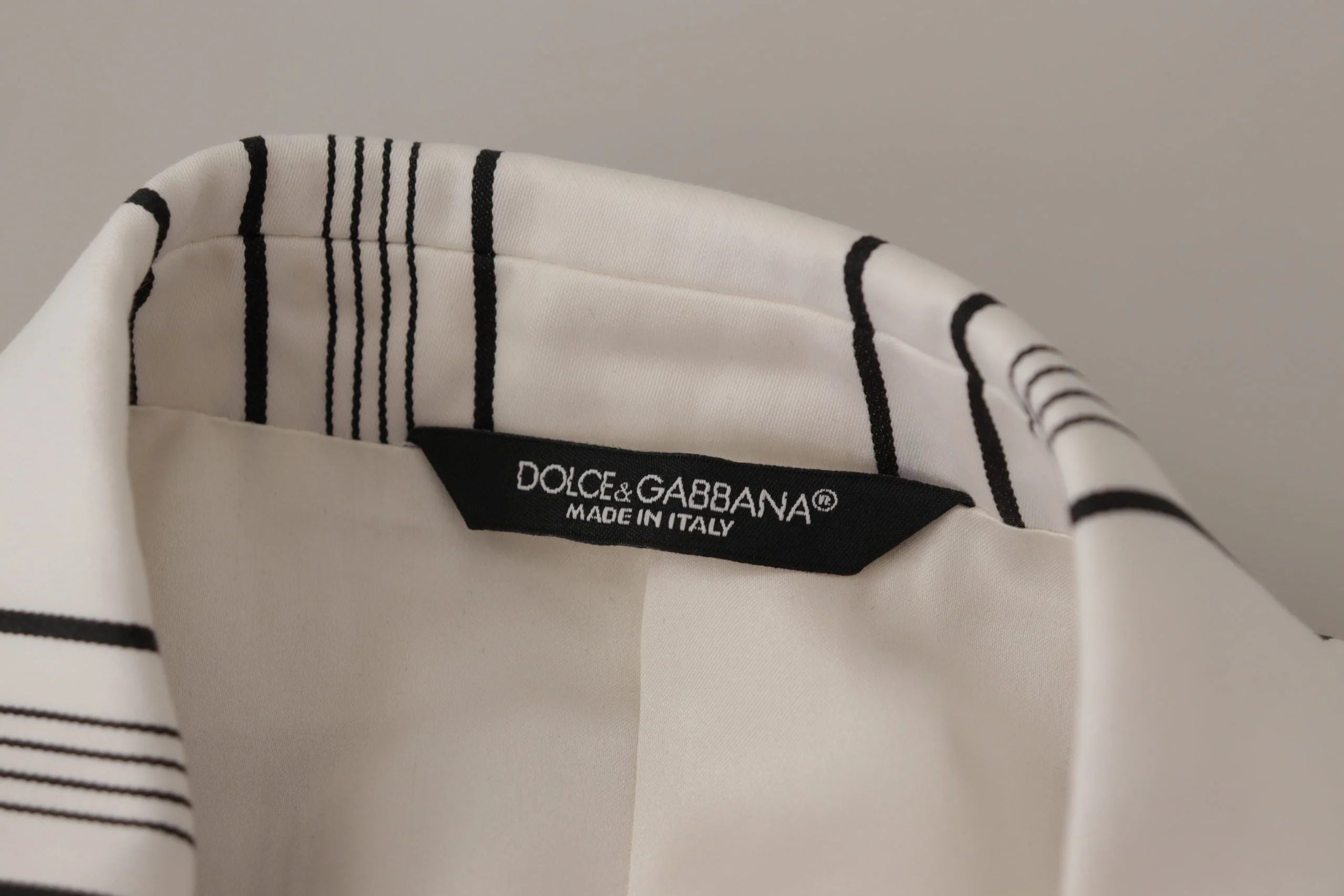 Dolce & Gabbana White Stripes Cotton Single Breasted Blazer - Sport Jackets