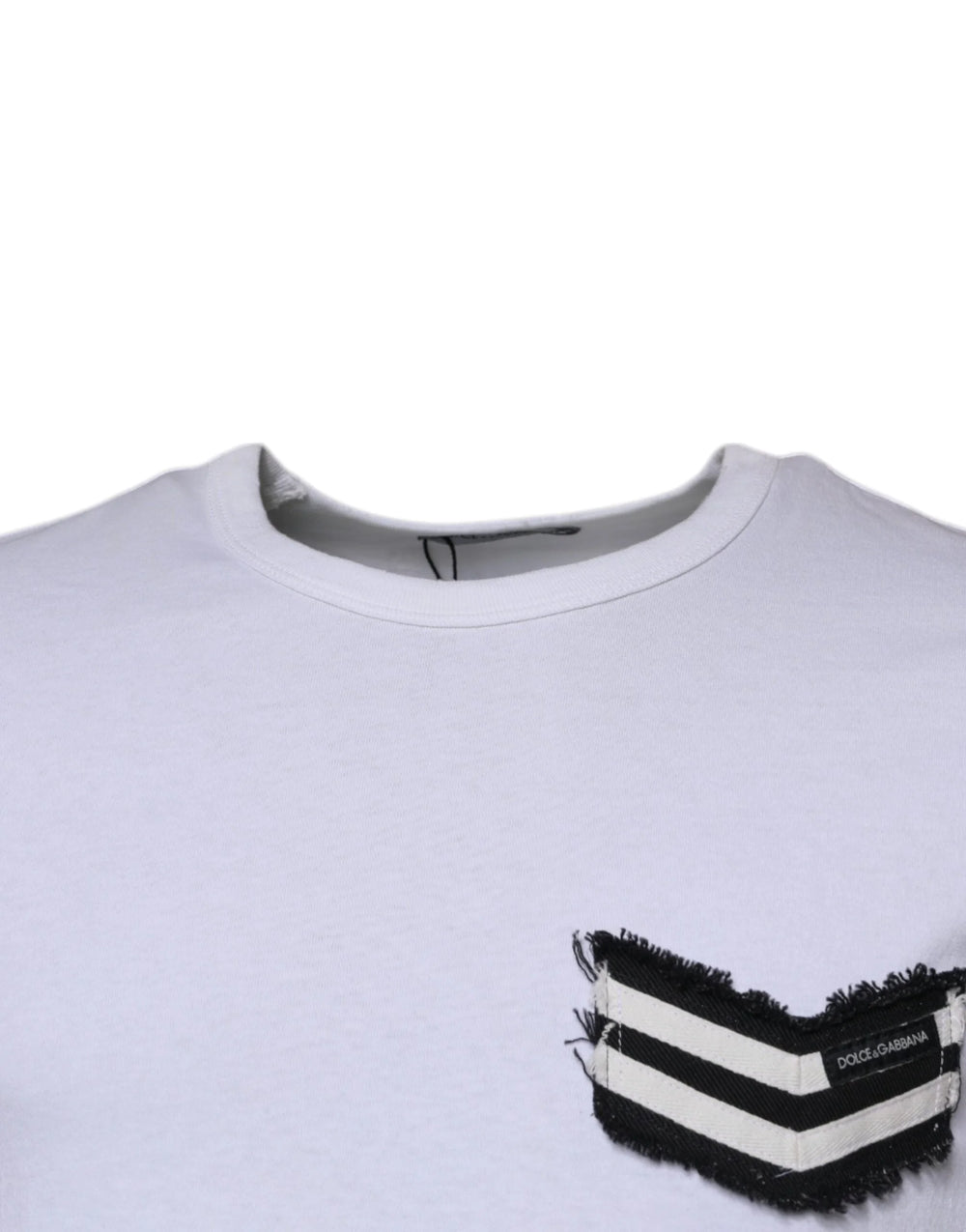 Dolce & Gabbana White Stripes Crew Neck Short Sleeves T-shirt - IT48 | M - T-Shirts