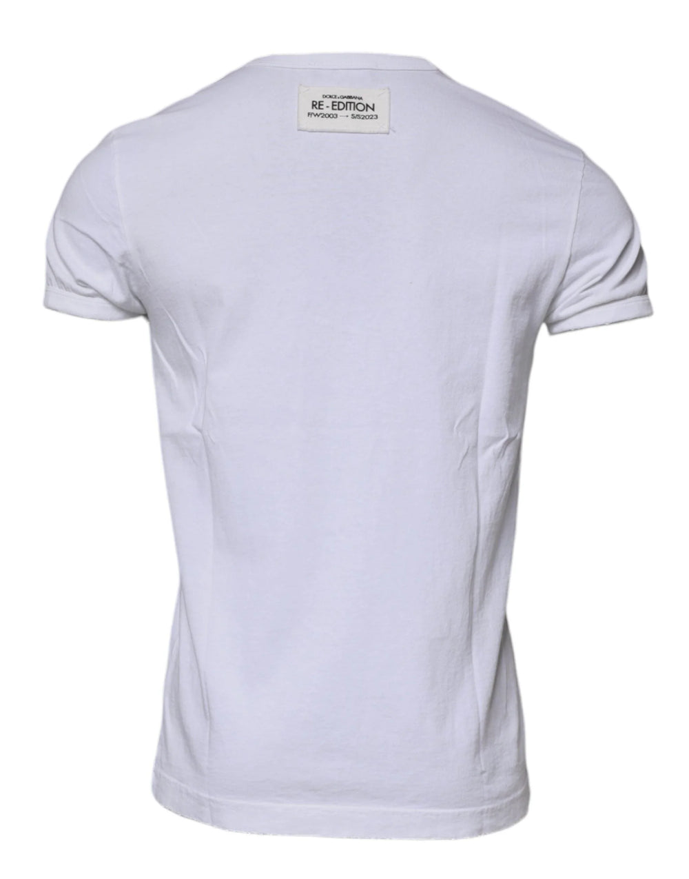 Dolce & Gabbana White Stripes Crew Neck Short Sleeves T-shirt - IT48 | M - T-Shirts