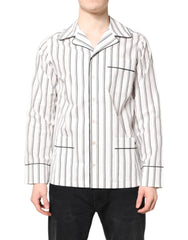 Dolce & Gabbana White Stripes Lounge Pajama Sleepwear Shirt - IT39 | S - Loungewear Tops