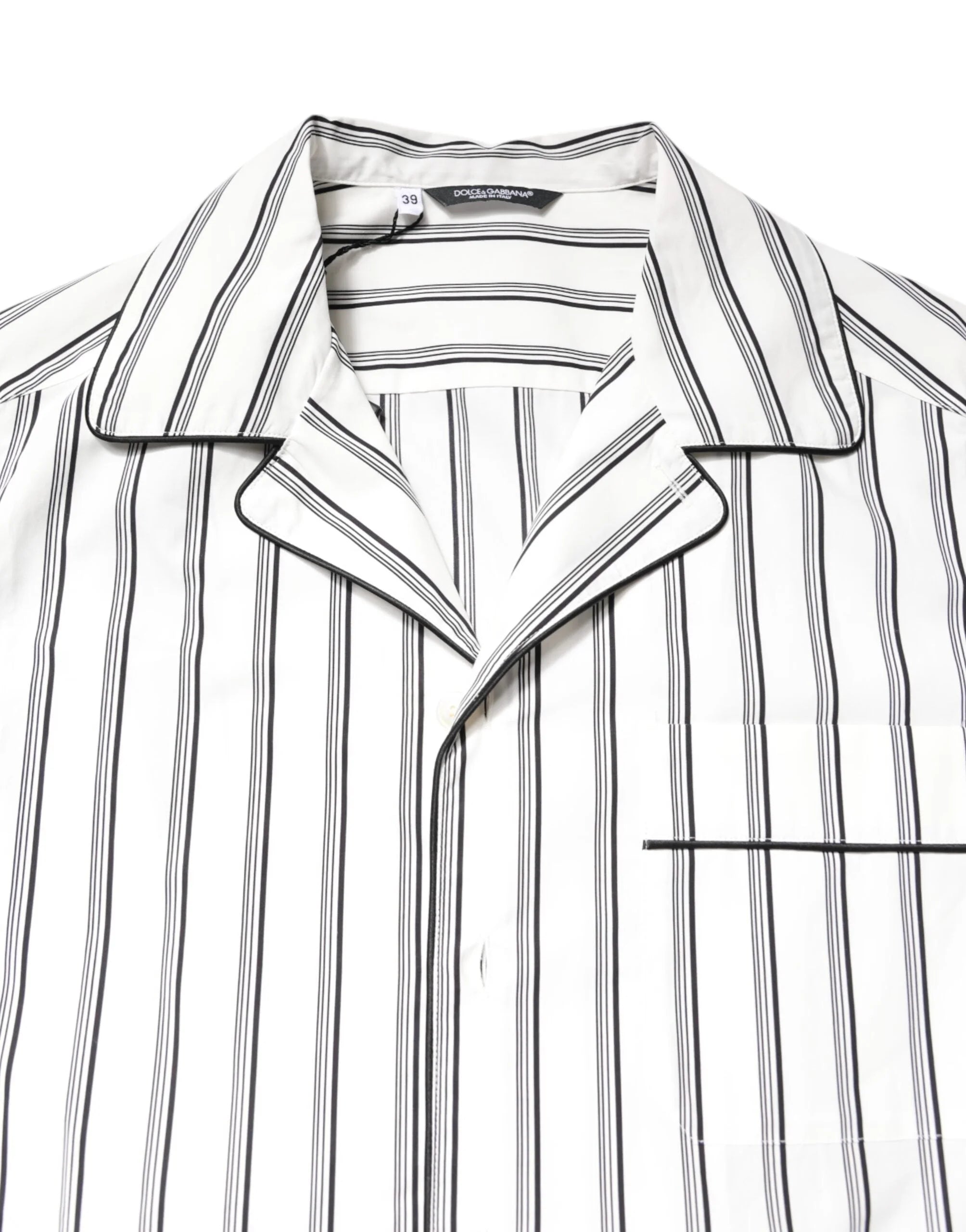 Dolce & Gabbana White Stripes Lounge Pajama Sleepwear Shirt - IT39 | S - Loungewear Tops
