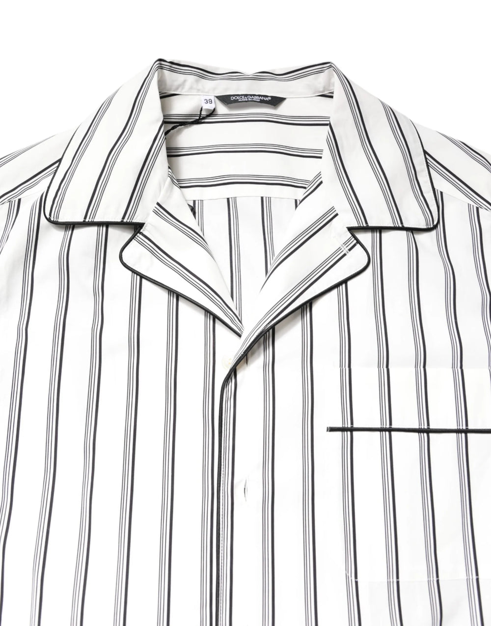Dolce & Gabbana White Stripes Lounge Pajama Sleepwear Shirt - IT39 | S - Loungewear Tops