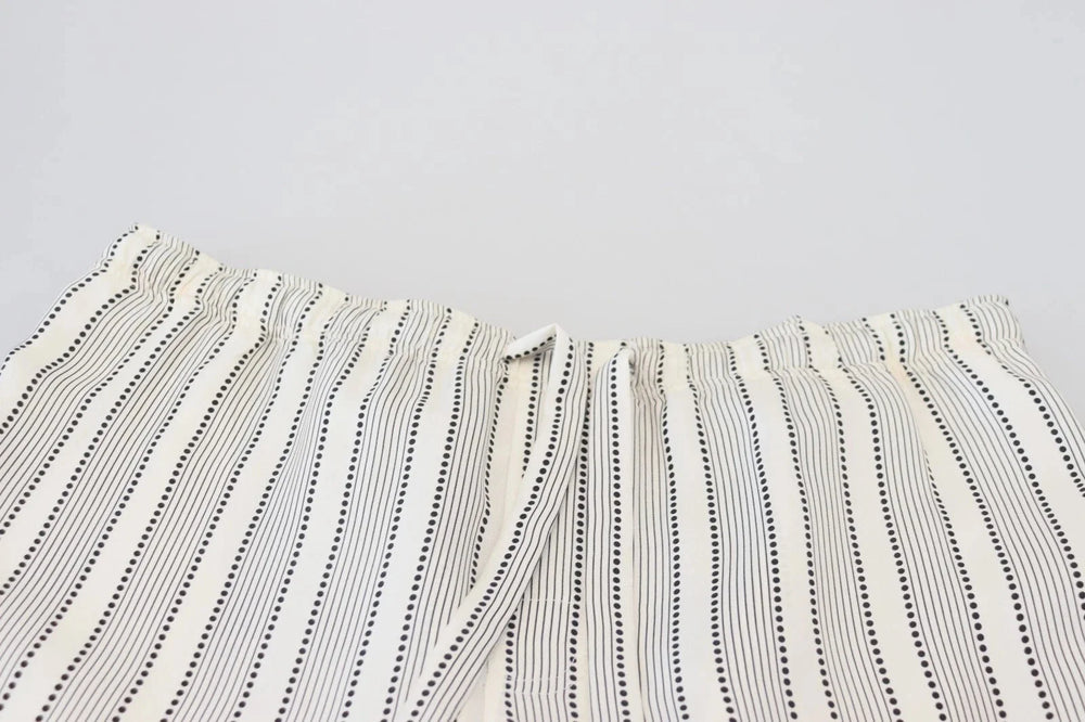 Dolce & Gabbana White Stripes Silk Lounge Trouser Pants - IT48 | M - Joggers