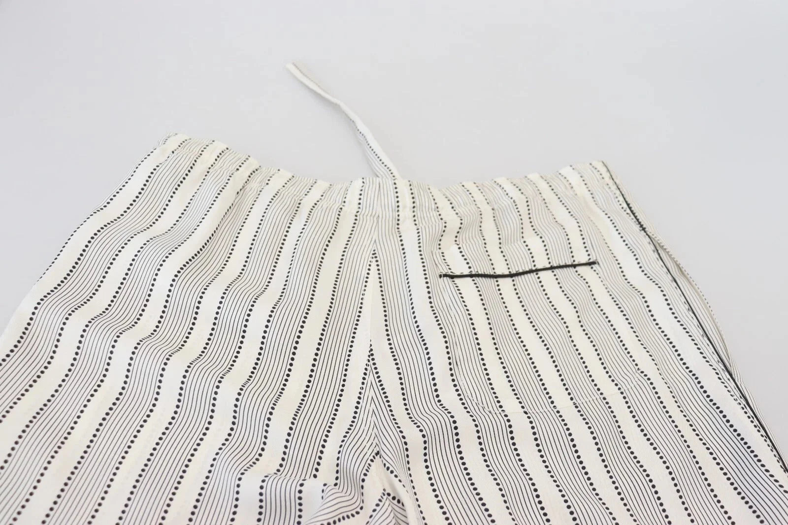 Dolce & Gabbana White Stripes Silk Lounge Trouser Pants - IT48 | M