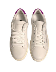 Dolce & Gabbana White Suede Leather Low Top Sneakers Shoes - Sneakers
