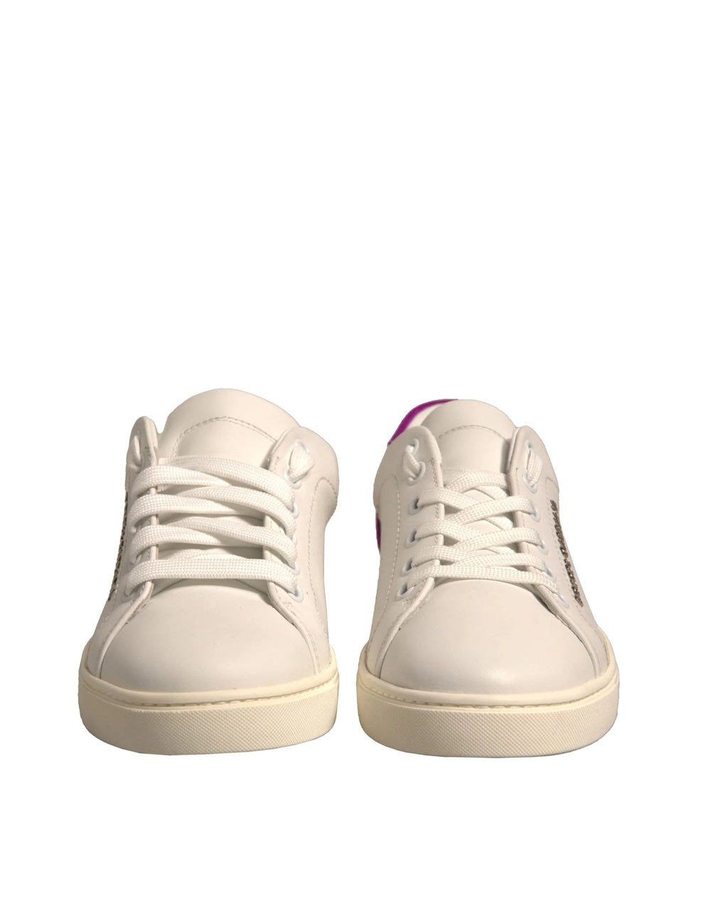Dolce & Gabbana White Suede Leather Low Top Sneakers Shoes - Sneakers