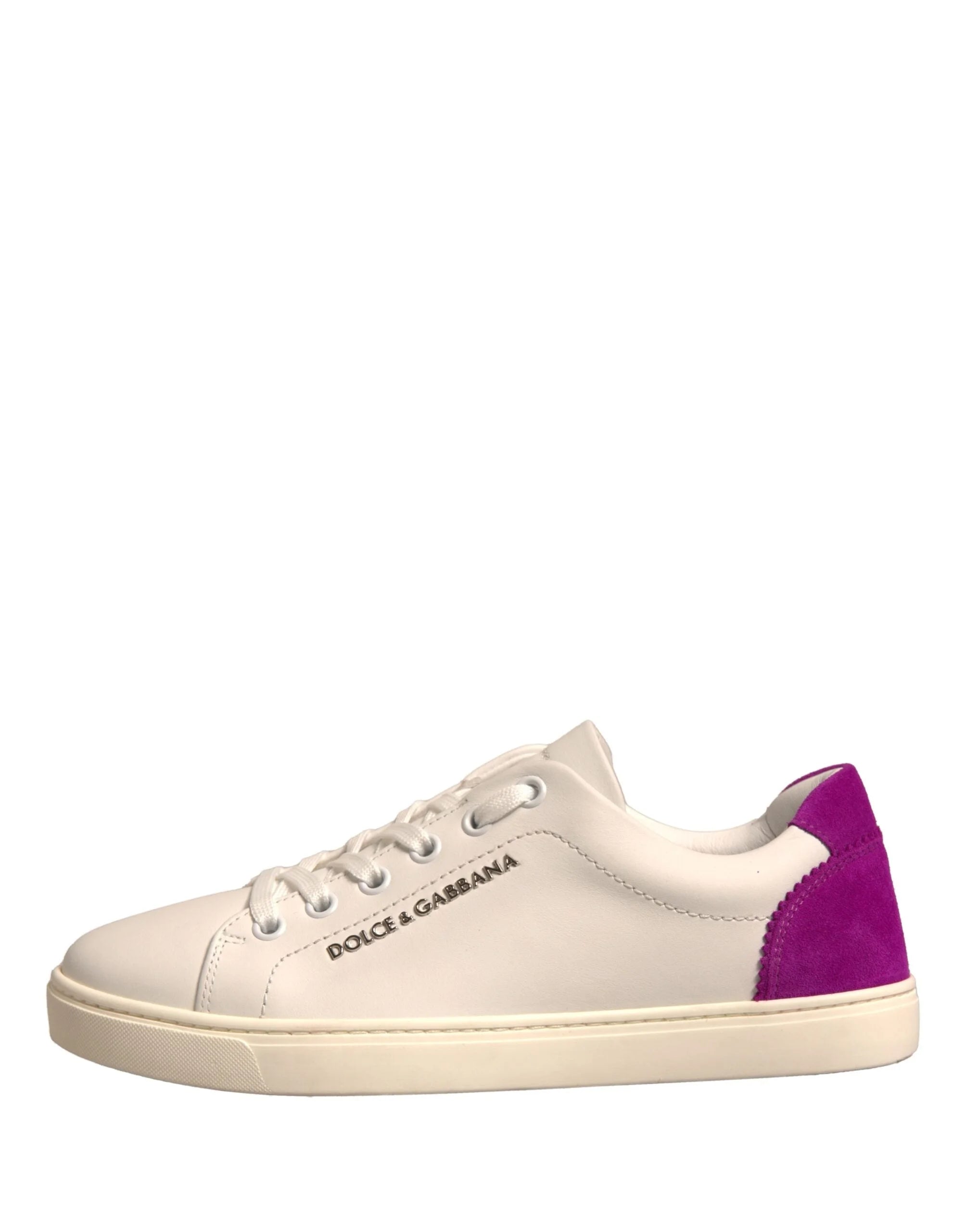 Dolce & Gabbana White Suede Leather Low Top Sneakers Shoes - Sneakers