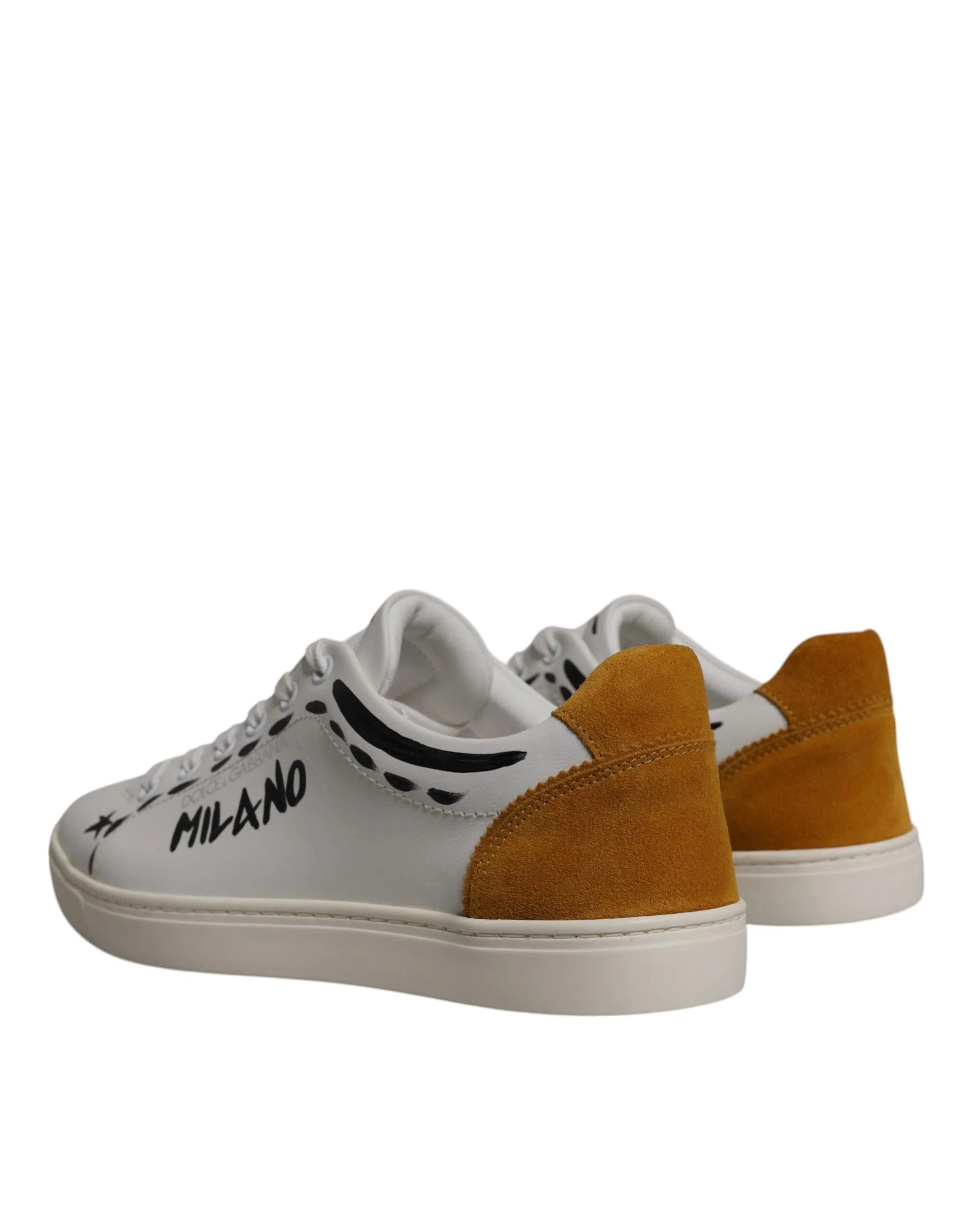 Dolce & Gabbana White Suede Leather Low Top Sneakers Shoes - EU39/US6 - Sneakers