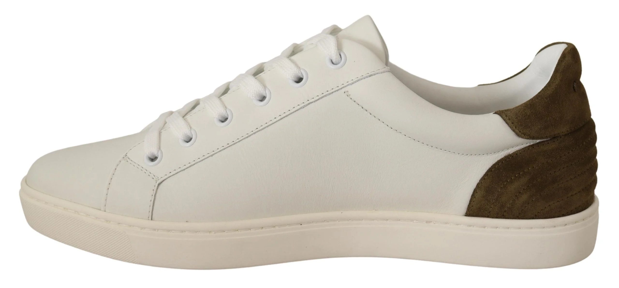 Dolce & Gabbana White Suede Leather Mens Low Tops Sneakers - EU39.5/US6.5 - Sneakers
