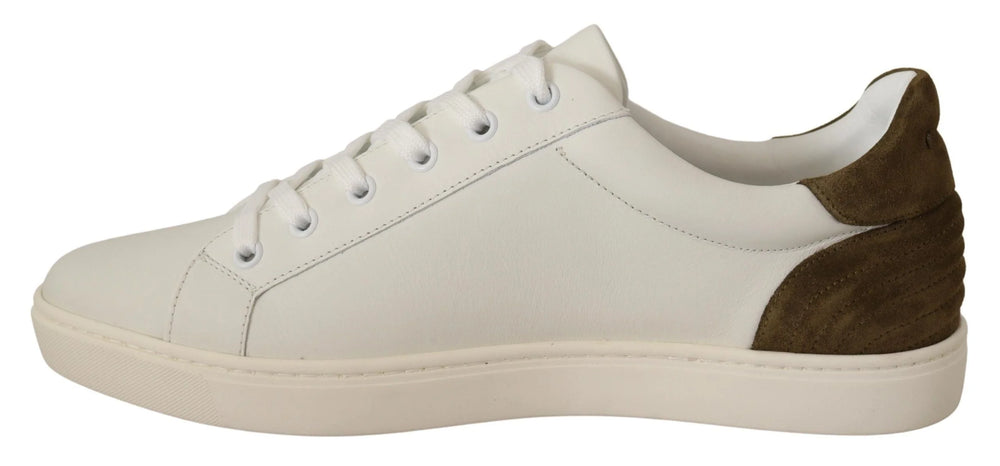 Dolce & Gabbana White Suede Leather Mens Low Tops Sneakers - EU39.5/US6.5 - Sneakers
