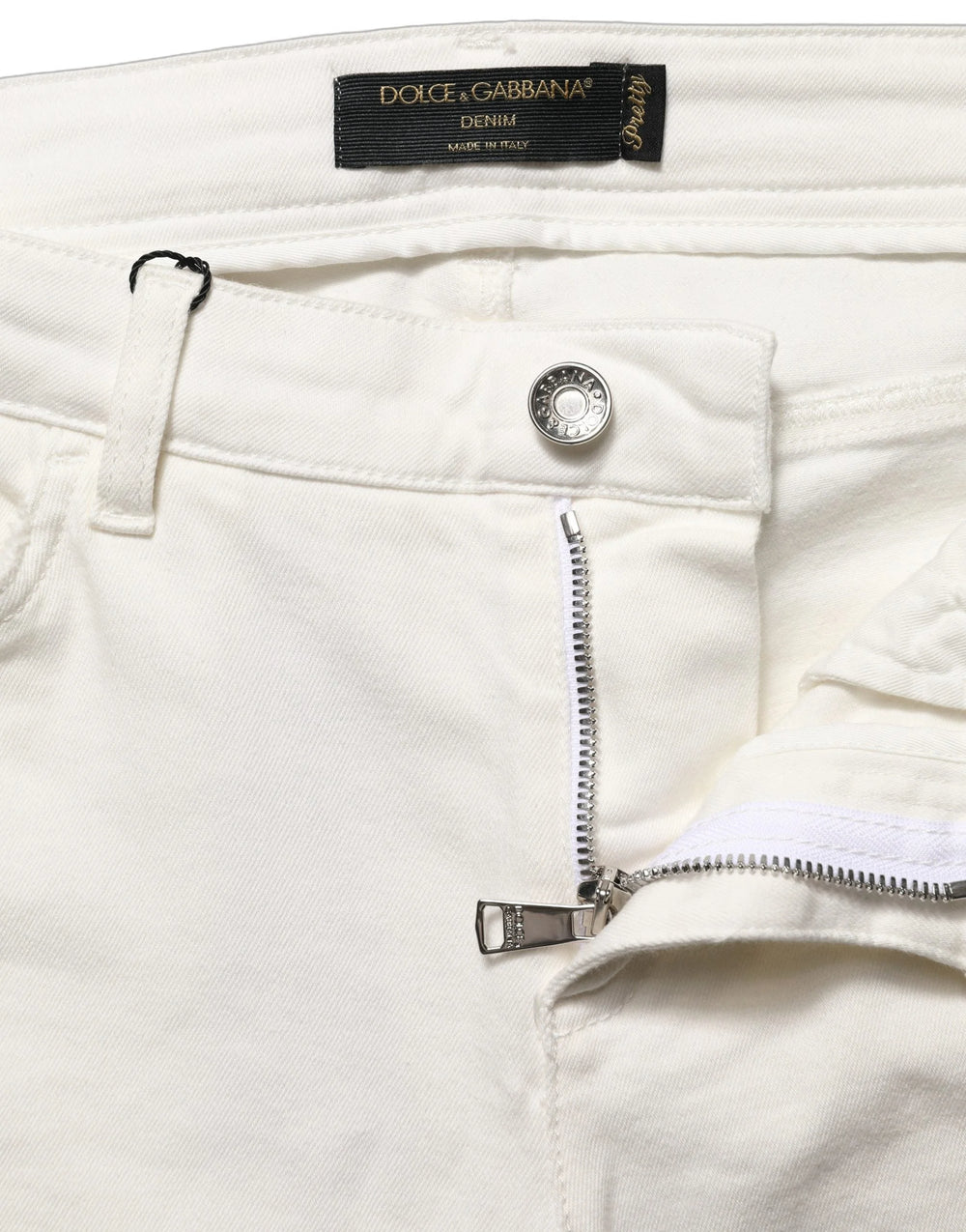 Dolce & Gabbana White Tattered Skinny Cotton Denim Jeans - IT44 | L