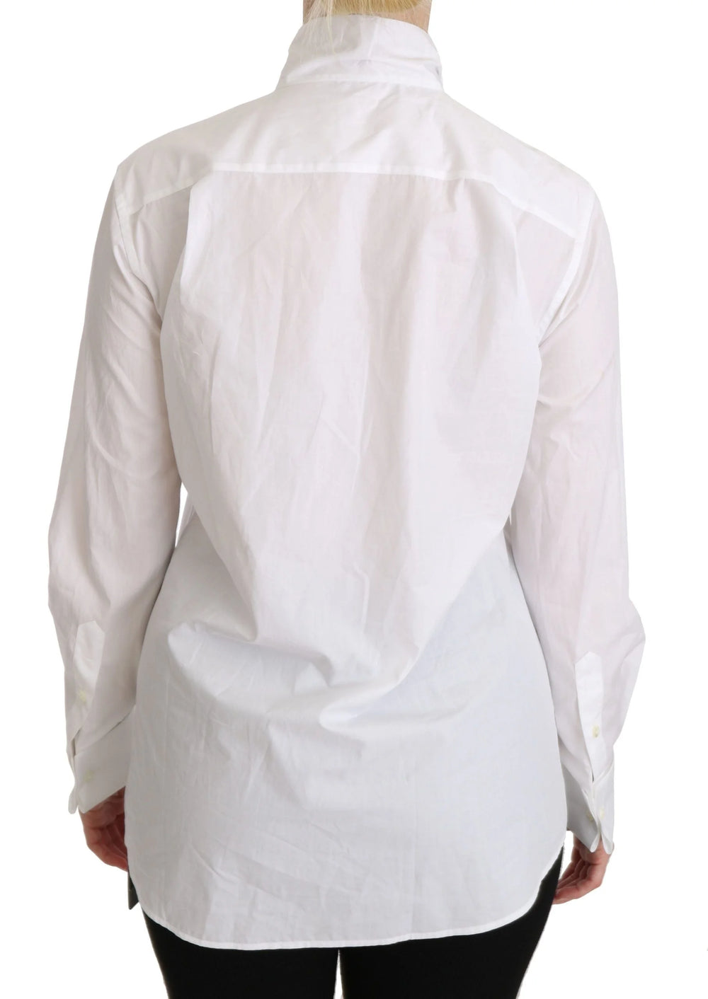 Dolce & Gabbana White Turtle Neck Long Sleeve Polo Shirt - IT38 | S - Shirts