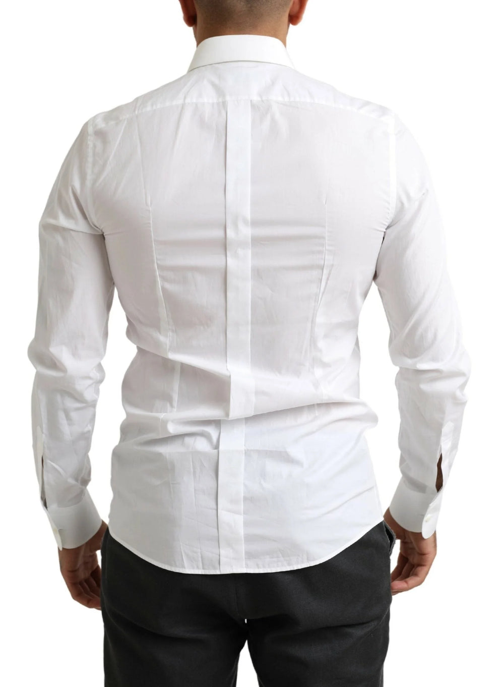 Dolce & Gabbana White Tuxedo Slim Fit Baroque Shirt - IT38 | XS - Shirts
