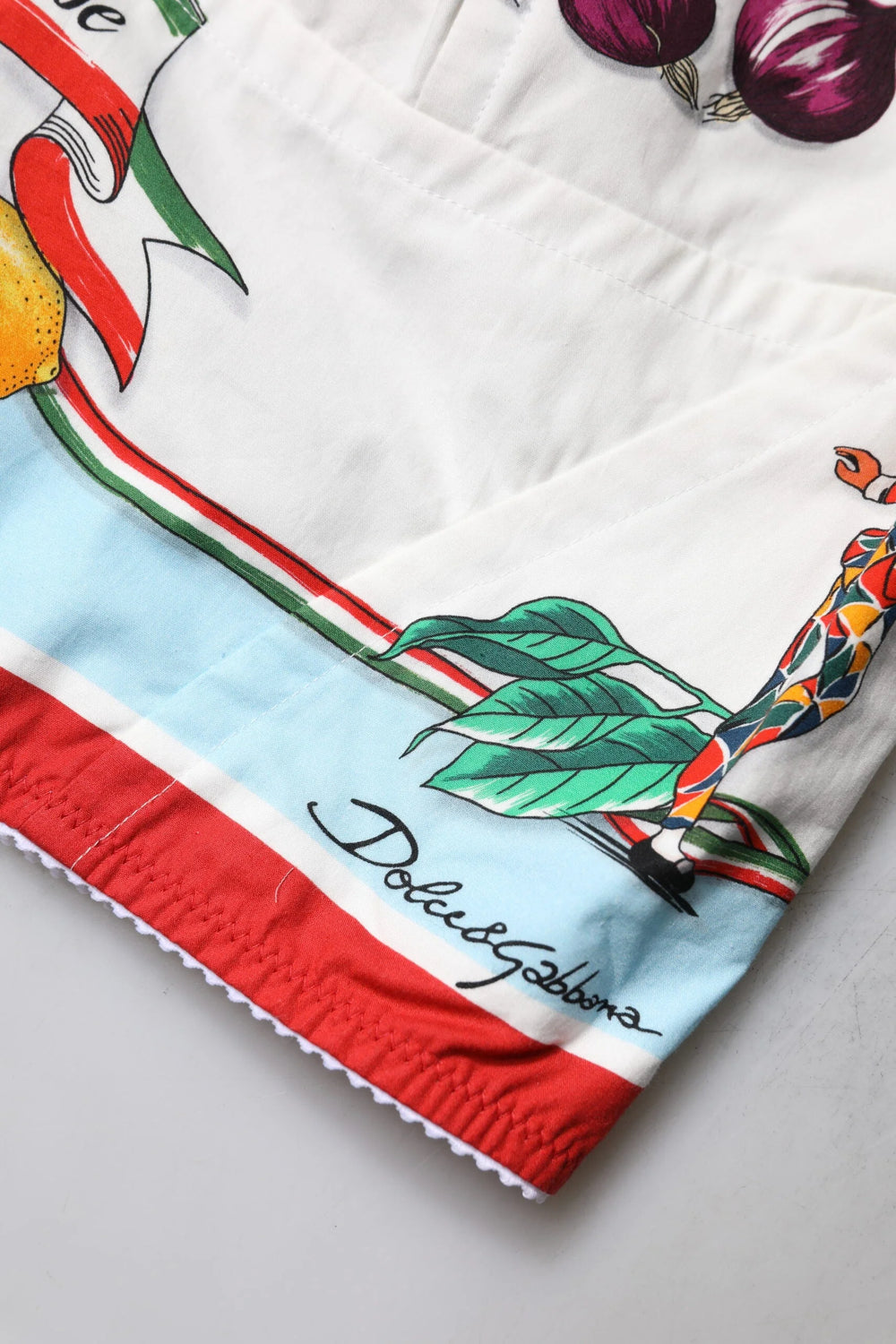 Dolce & Gabbana White Vegetable Print Sweetheart Cropped Top - IT48|XXL - Tank Tops