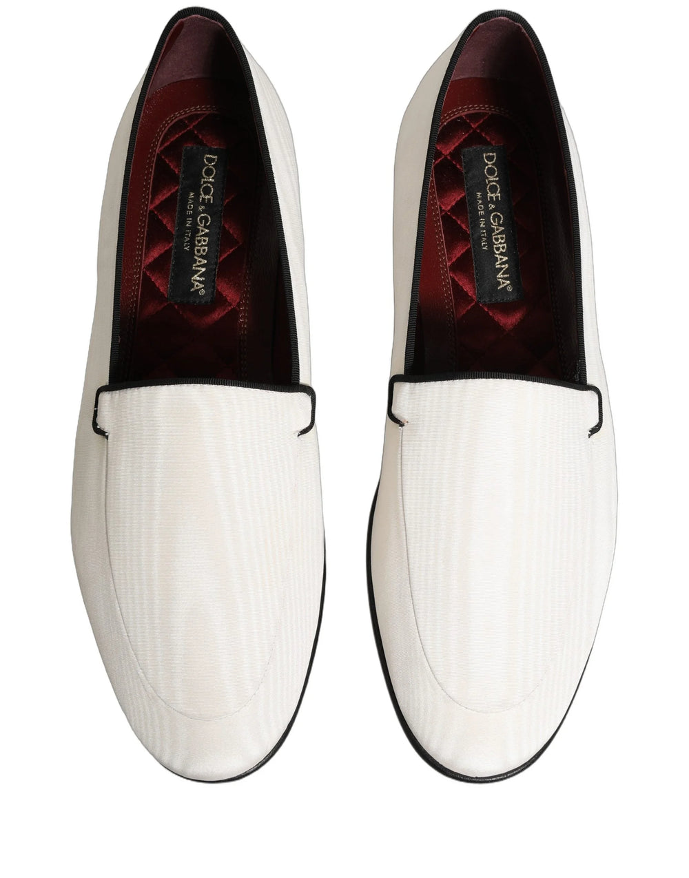 Dolce & Gabbana White Velvet Slip On Men Flats Loafers Shoes - EU41/US8