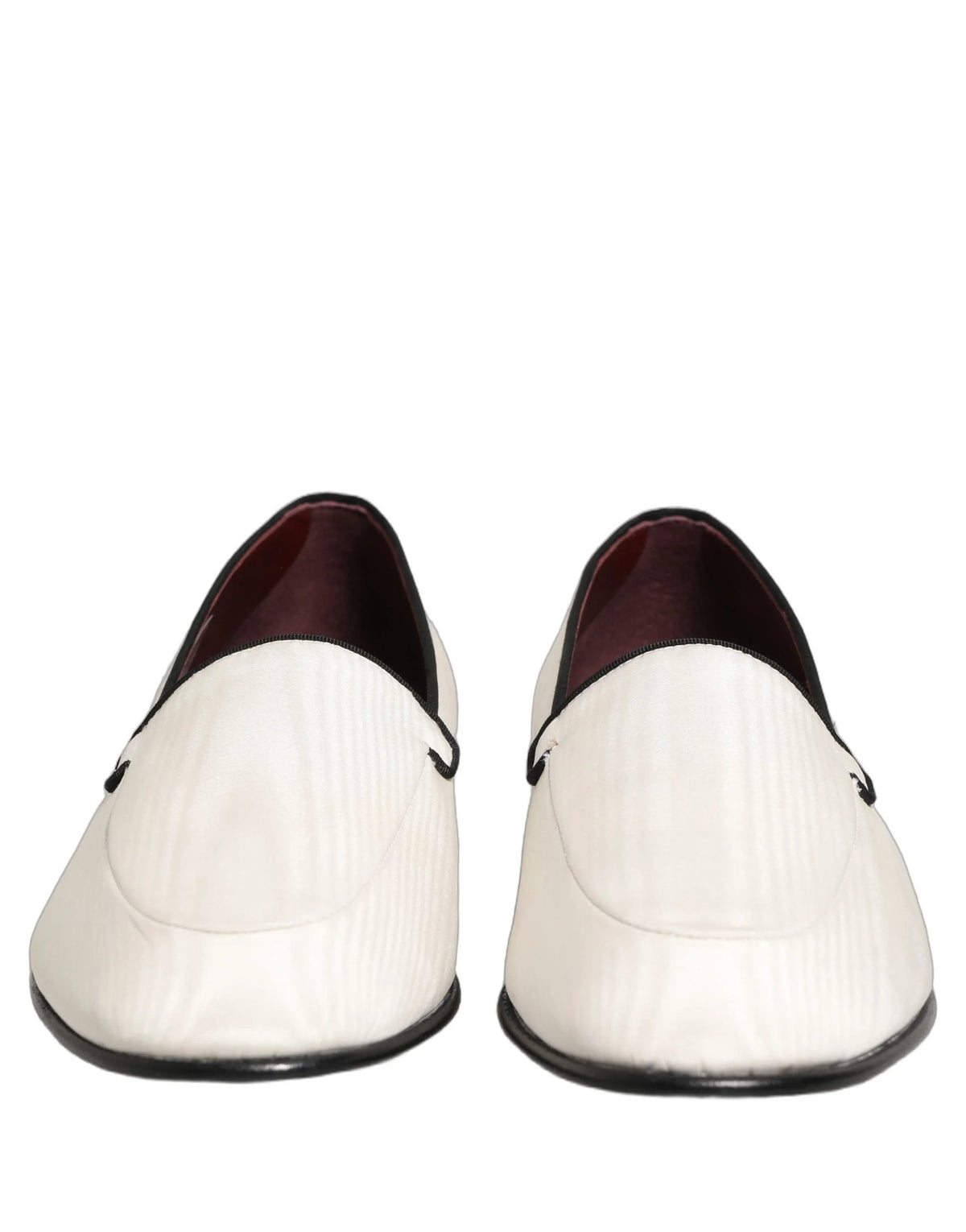 Dolce & Gabbana White Velvet Slip On Men Flats Loafers Shoes - EU41/US8