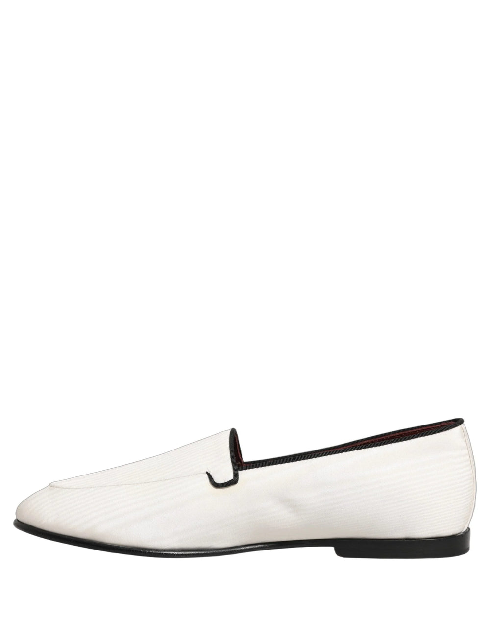 Dolce & Gabbana White Velvet Slip On Men Flats Loafers Shoes - EU41/US8