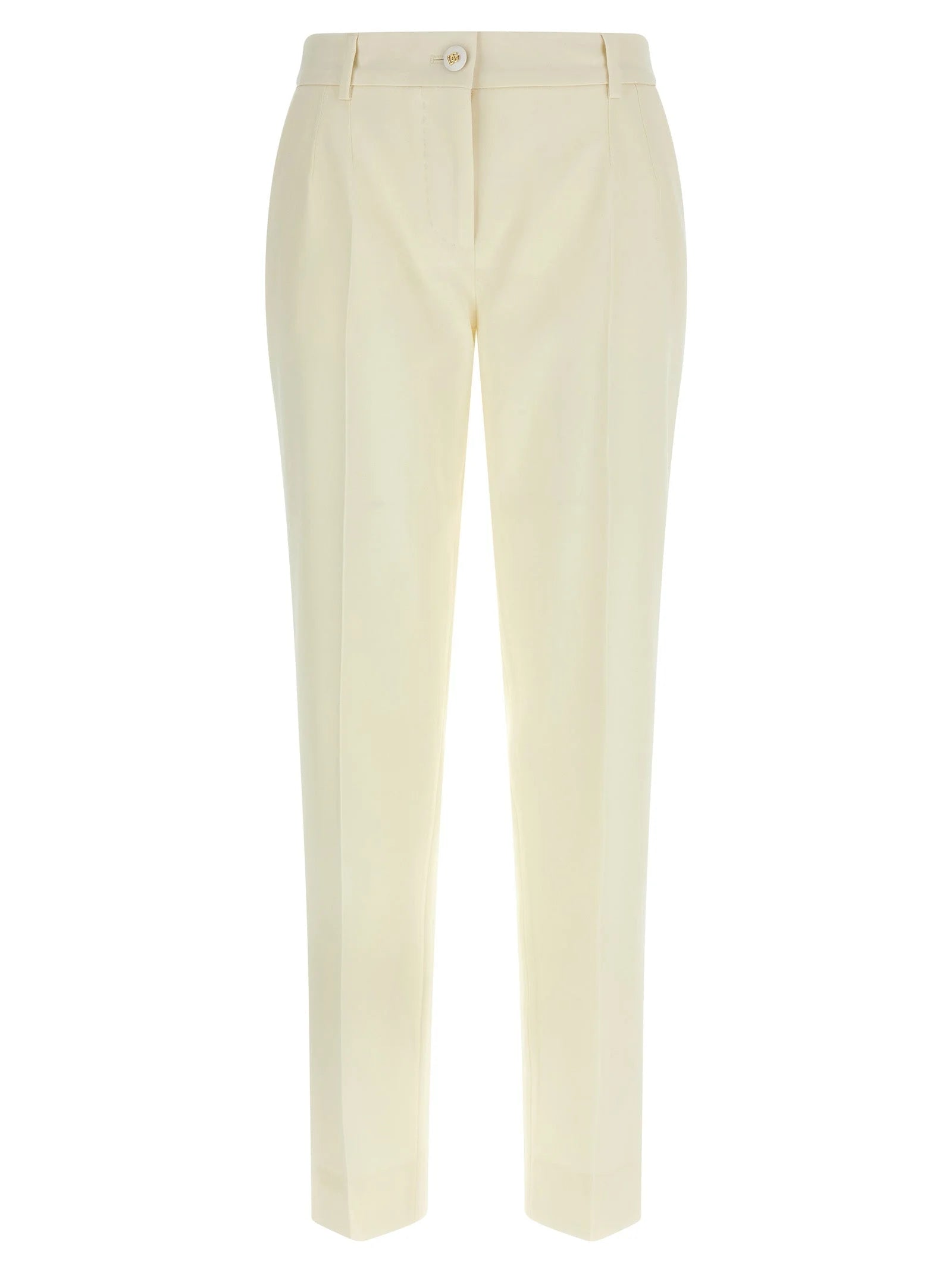 Dolce & Gabbana White Virgin Wool Dress Pants - IT42