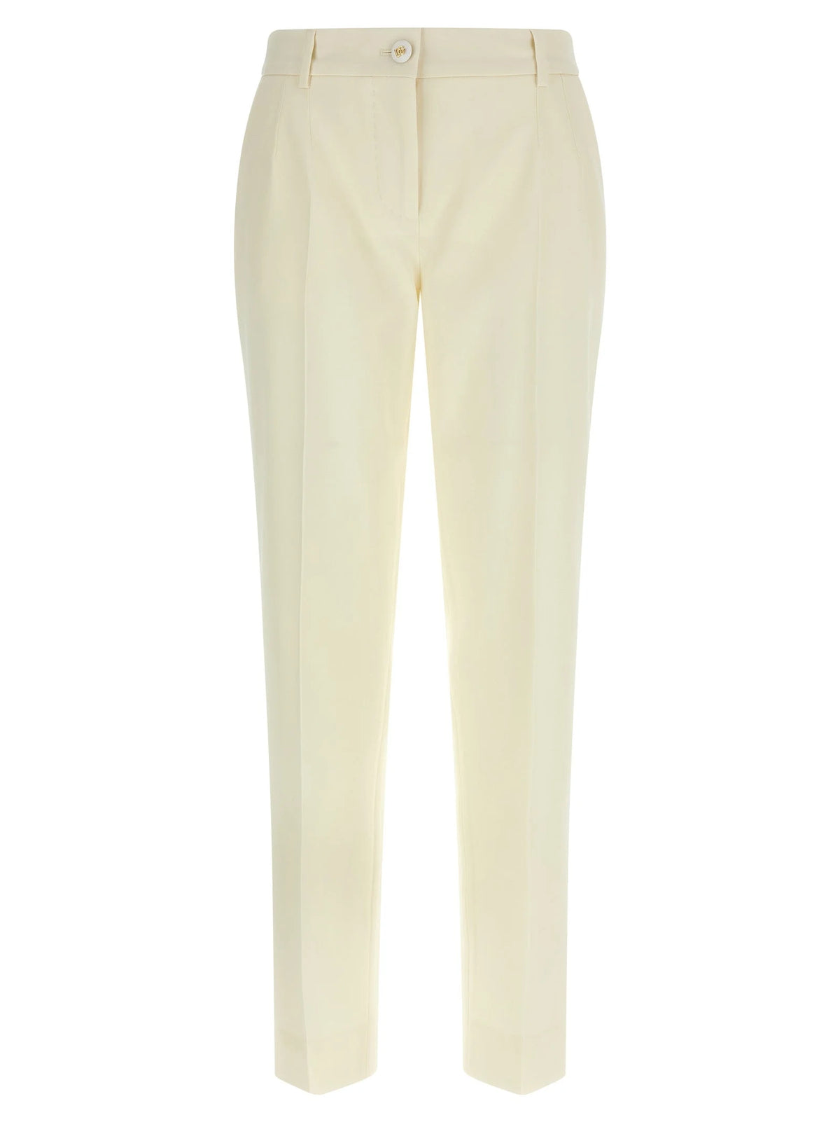 Dolce & Gabbana White Virgin Wool Dress Pants - IT42